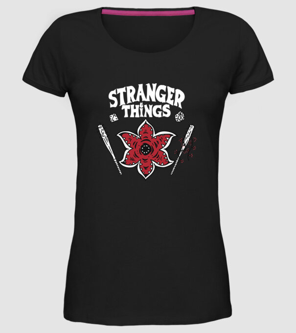 stranger things demogorgon head model negru pe tricou