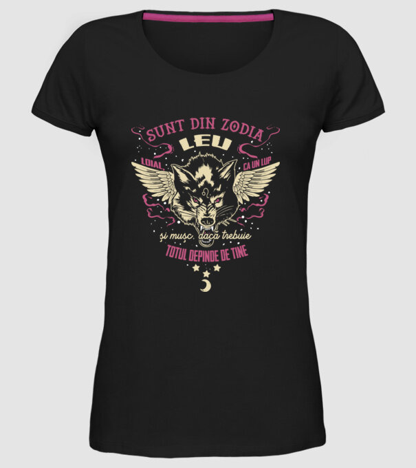 LEU model negru pe tricou