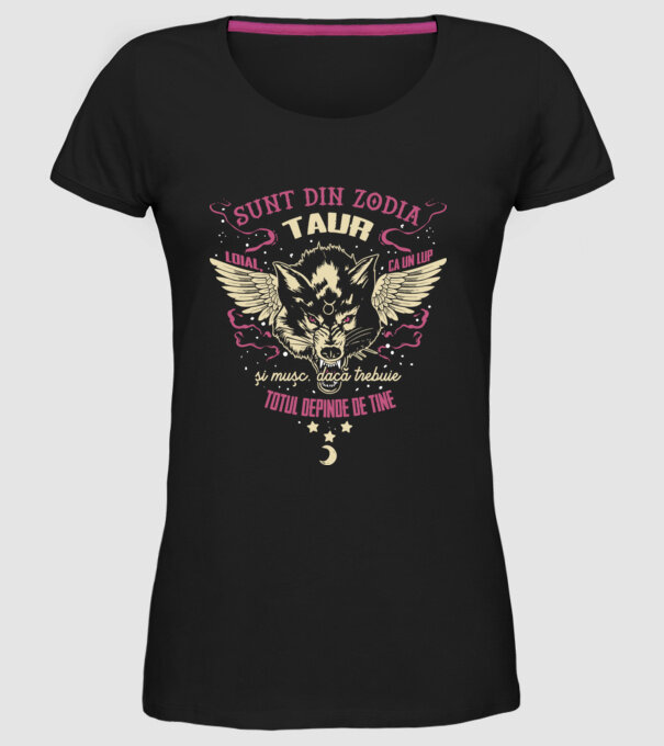 Taur model negru pe tricou