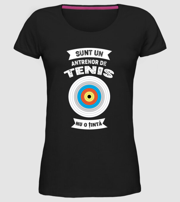 sunt un antrenor de tenis, nu o țintă model negru pe tricou