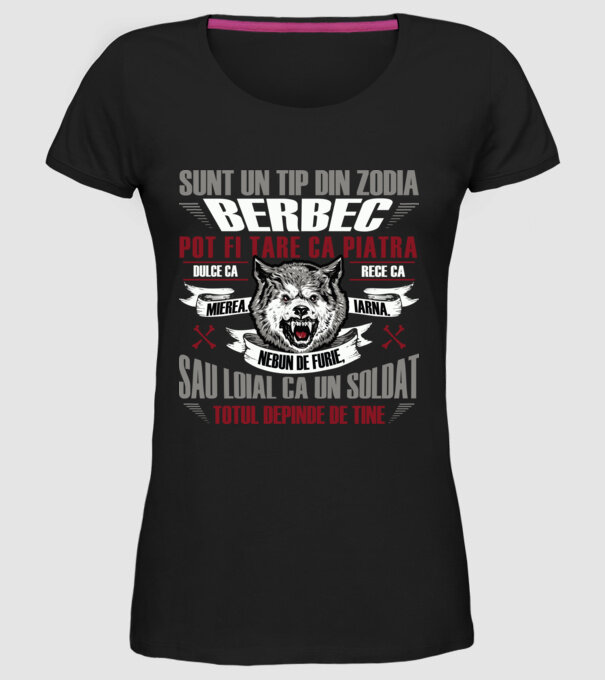 Sunt un tip din zodia Berbec model negru pe tricou
