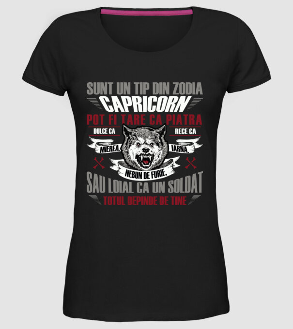 Sunt un tip din zodia Capricorn model negru pe tricou