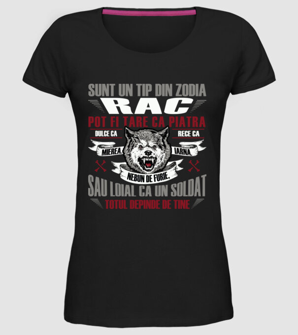 Sunt un tip din zodia Rac model negru pe tricou