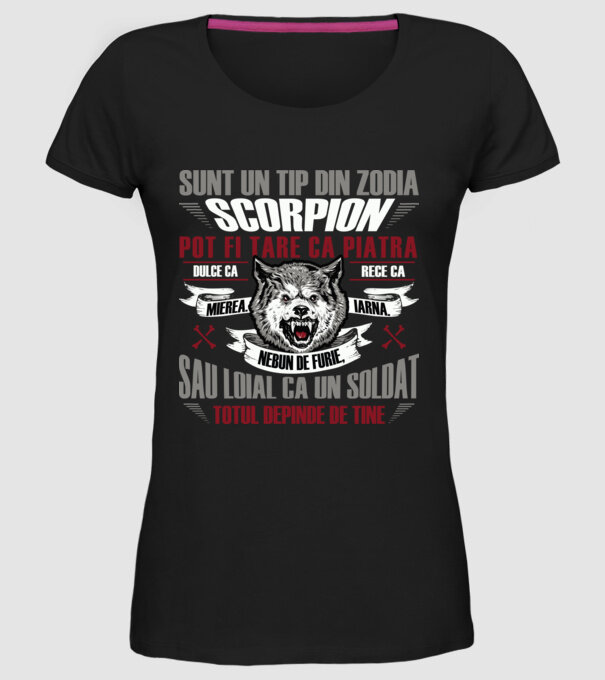 Sunt un tip din zodia Scorpion model negru pe tricou