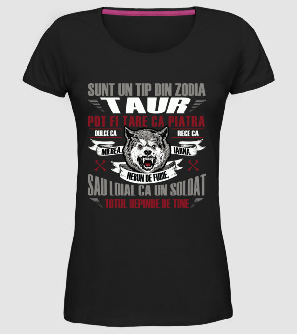 Sunt un tip din zodia Taur model negru pe tricou
