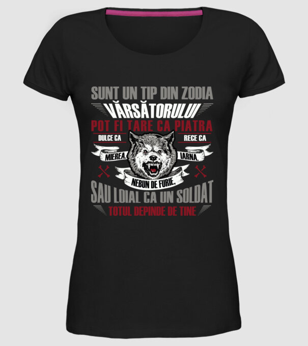 Sunt un tip din zodia Vărsătorului model negru pe tricou