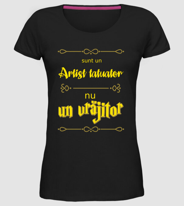 Sunt un artist tatuator, nu un magician model negru pe tricou