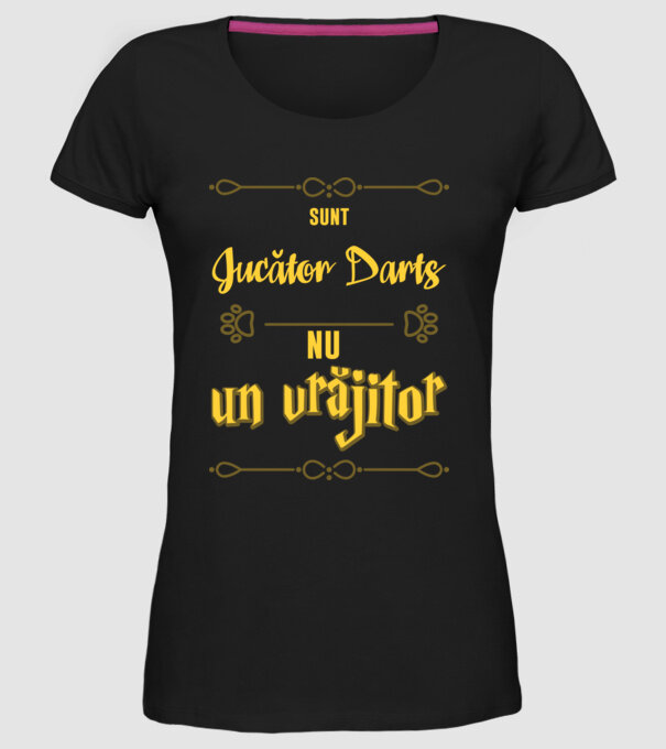 Sunt jucător darts, nu un vrăjitor model negru pe tricou