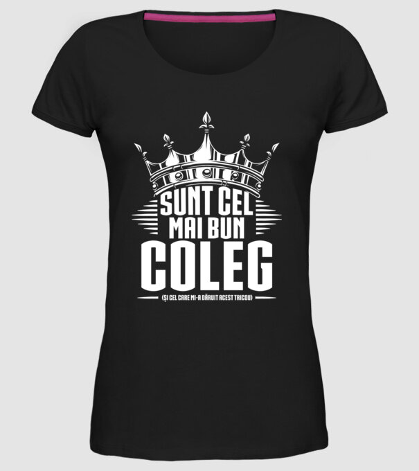 super coleg model negru pe tricou
