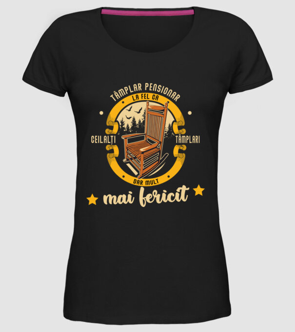 TÂMPLAR pensionar - la fel ca ceilalți tâmplari, dar mult mai fericit model negru pe tricou