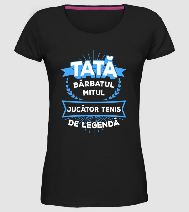 TATĂ - bărbatul, mitul, jucător tenis de legendă model negru pe tricou