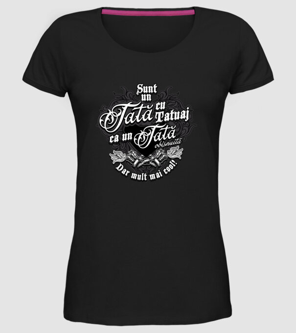 Sunt o mamă cu tatuaj, ca o mamă obișnuită, dar mult mai cool! model negru pe tricou