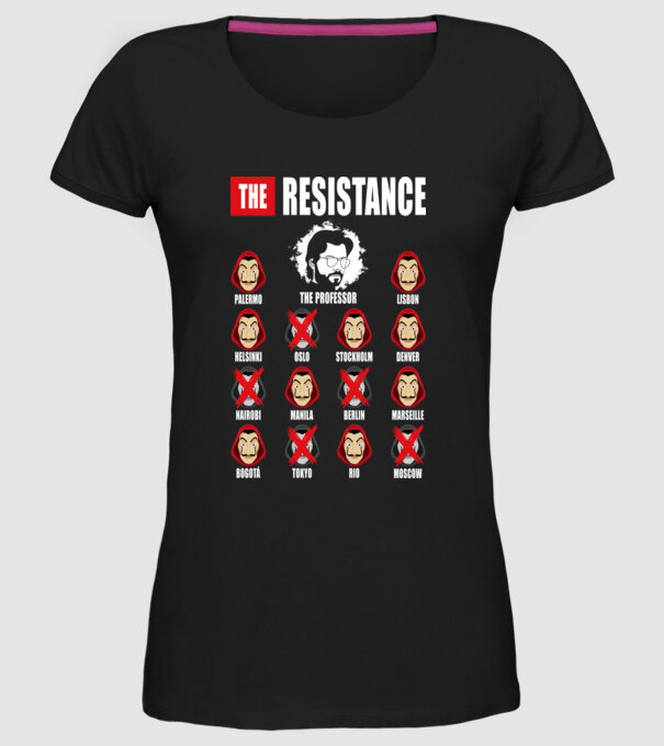 the resistance la casa de papel model negru pe tricou