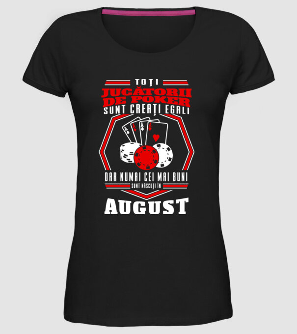 Toți jucătorii de poker sunt creați egali august model negru pe tricou