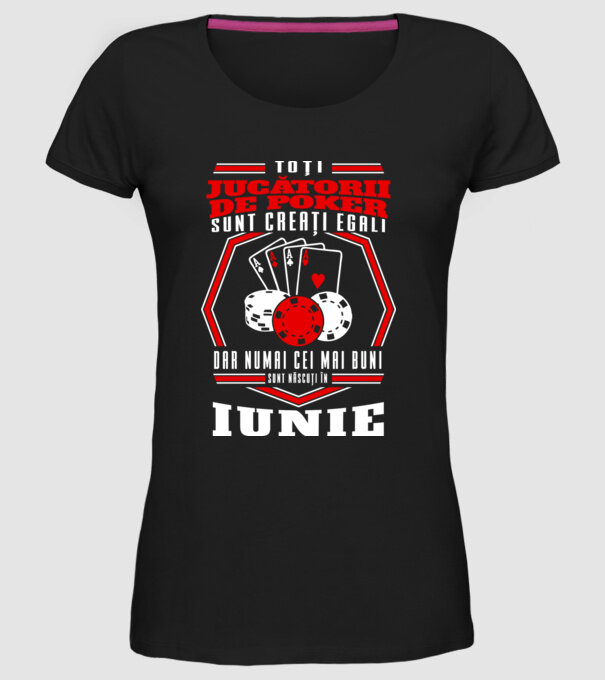 Toți jucătorii de poker sunt creați egali iunie model negru pe tricou
