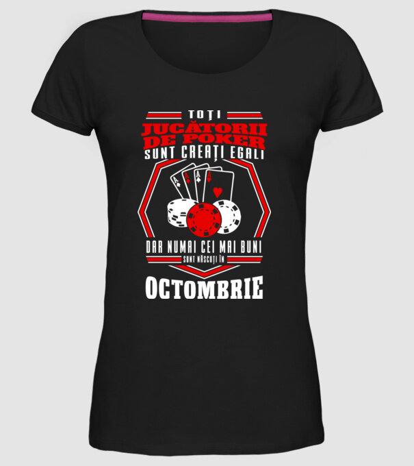 Toți jucătorii de poker sunt creați egali octombrie model negru pe tricou