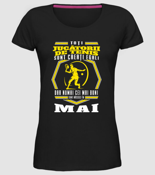 Toți jucătorii de tenis sunt creați egali mai model negru pe tricou