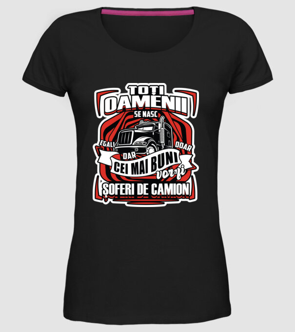 Toți oamenii șoferi de camion model negru pe tricou