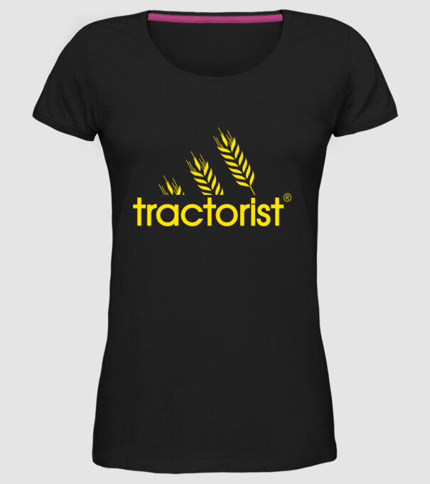 tractorist model negru pe tricou