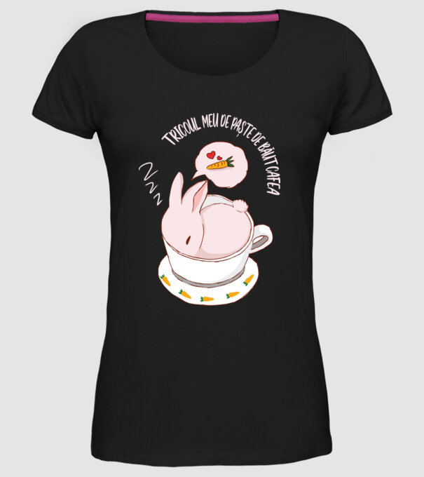 tricoul meu de Paște de băut cafea model negru pe tricou
