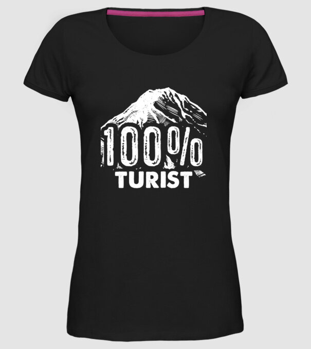 turist model negru pe tricou
