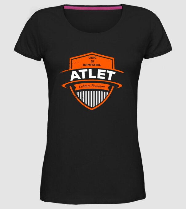 unic și inimitabil calitate premium_ATLET model negru pe tricou