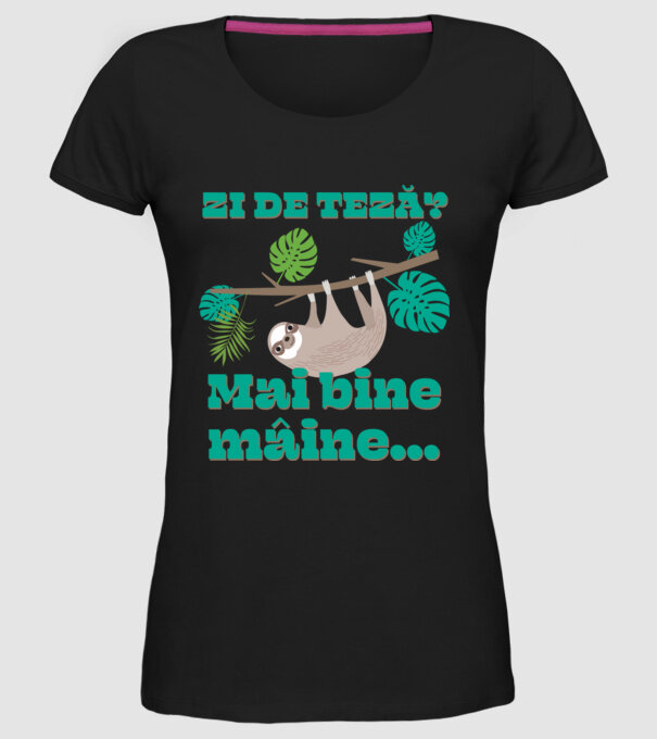 zi de teză? Mai bine mâine... model negru pe tricou