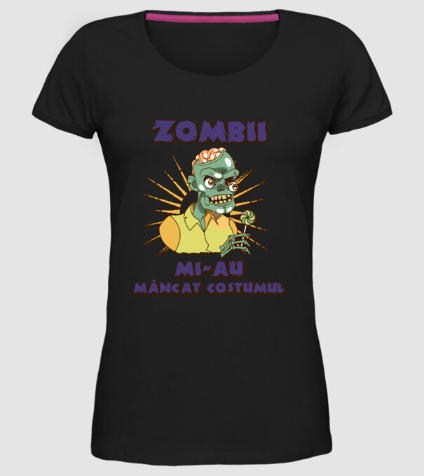 Zombii mi-au mâncat costumul model negru pe tricou