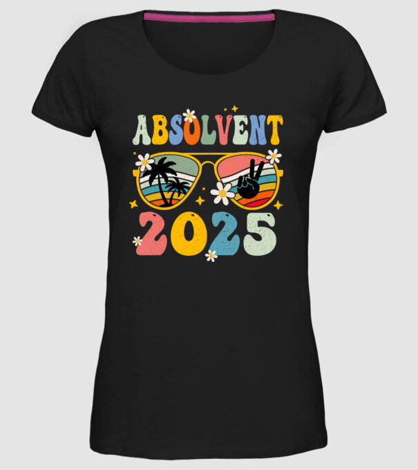 Absolvent 2025 model negru pe tricou