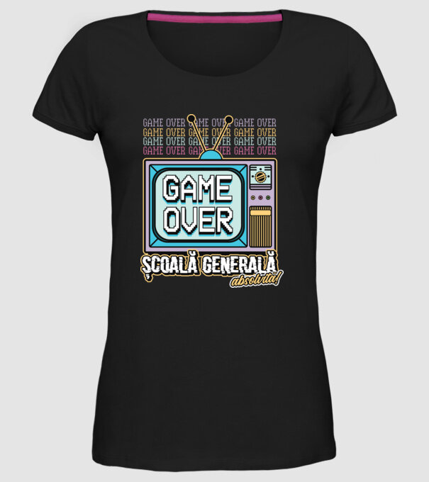 Absolvire retro școală generală model negru pe tricou