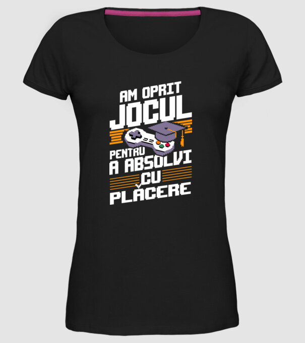 Am oprit jocul absolvent negru model negru pe tricou