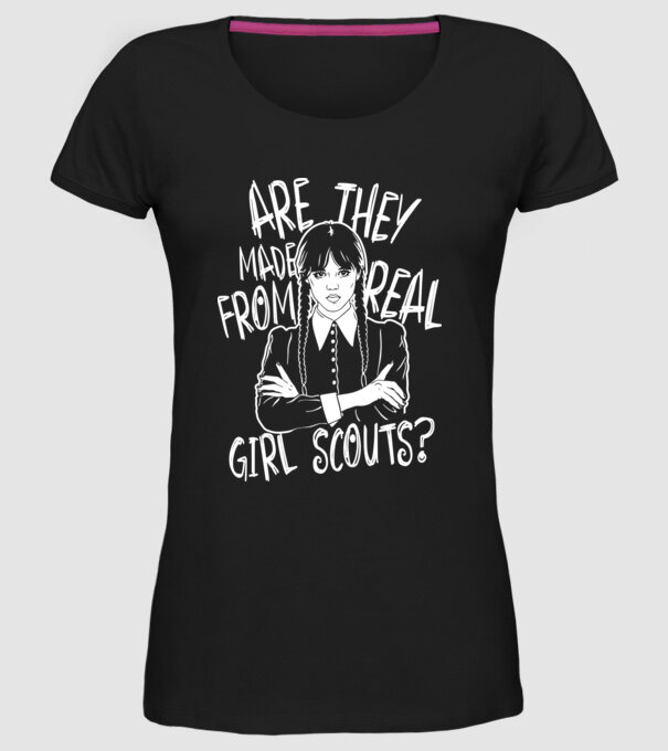 Are the made from real girl scouts model negru pe tricou