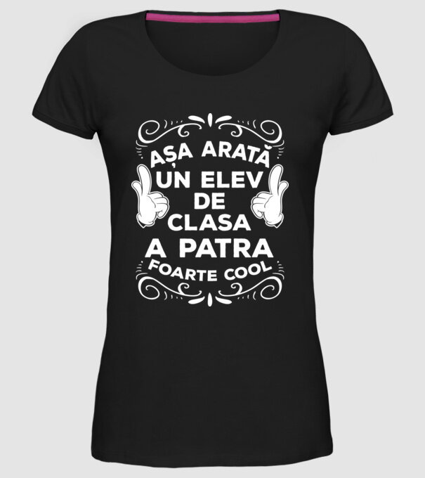 Așa arată un elev de clasa a patra foarte cool model negru pe tricou