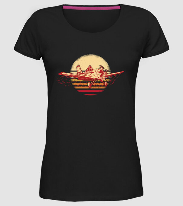 Avioane model negru pe tricou