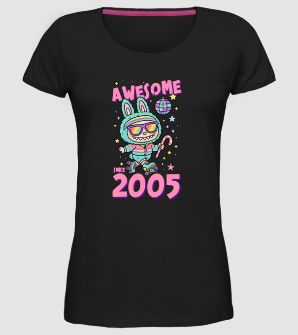 Awesome since 2005 - Labubu model negru pe tricou