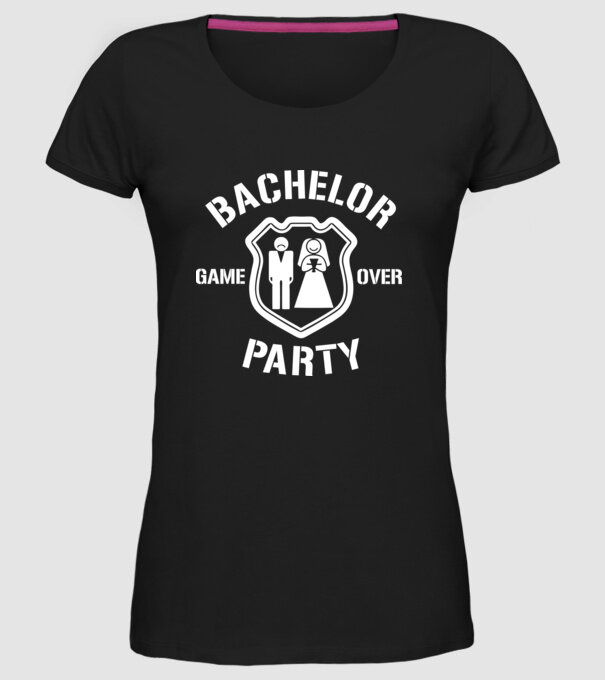 Bachelor Party Game Over model negru pe tricou