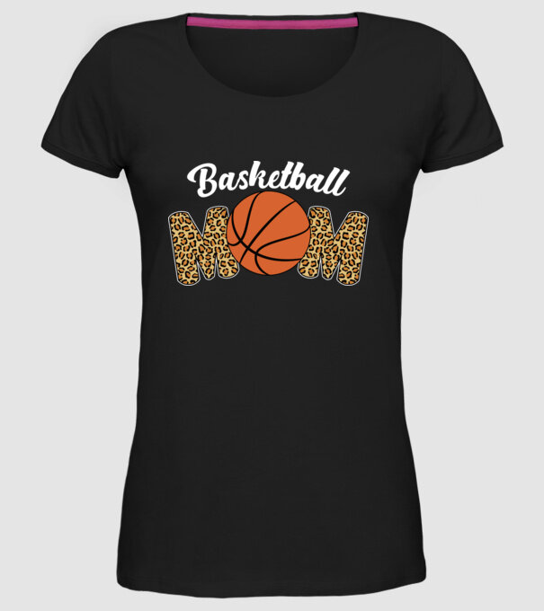 Basketball Mom model negru pe tricou