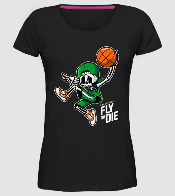 Basketbone model negru pe tricou