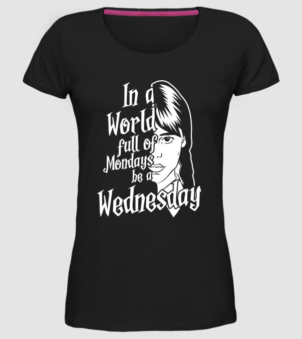 Be a Wednesday model negru pe tricou