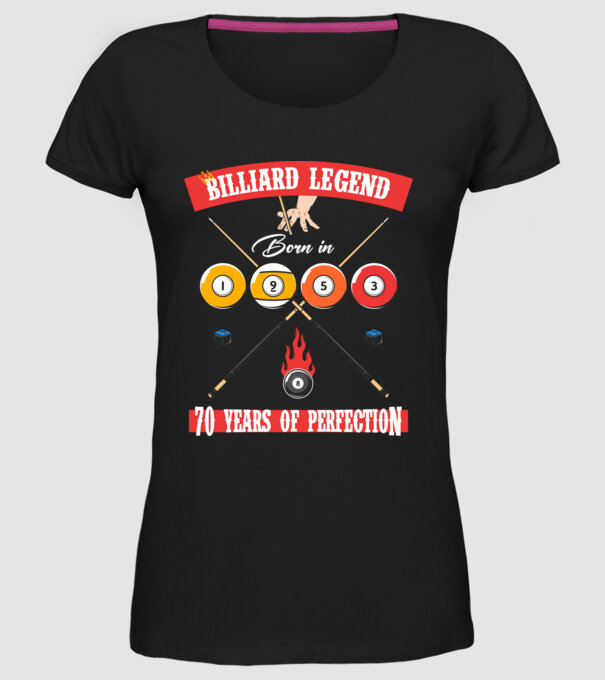 Billiard legend born in 1953 model negru pe tricou