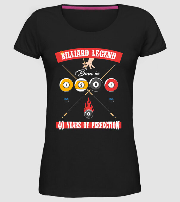 Billiard legend born in 1983 model negru pe tricou