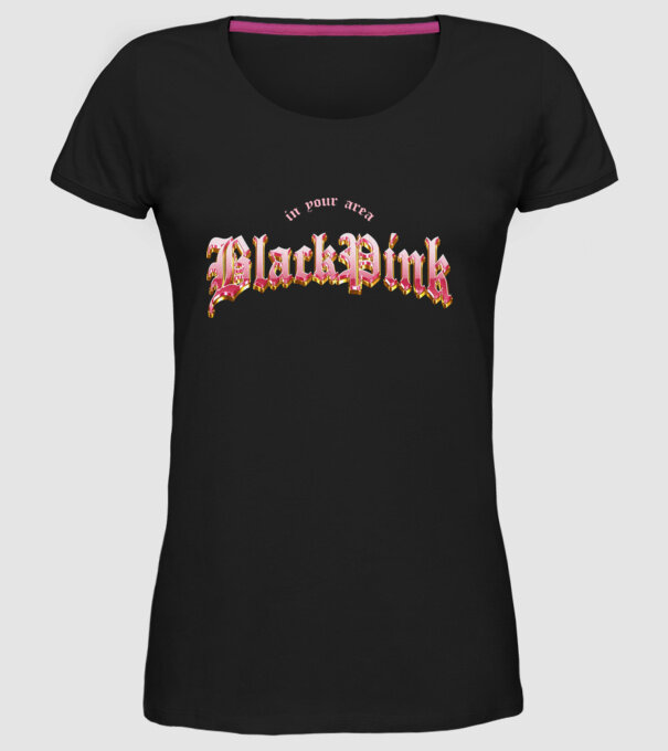 BLACPINK in your area model negru pe tricou