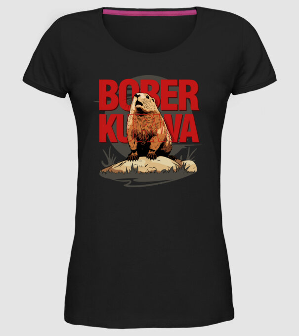 BOBER model negru pe tricou
