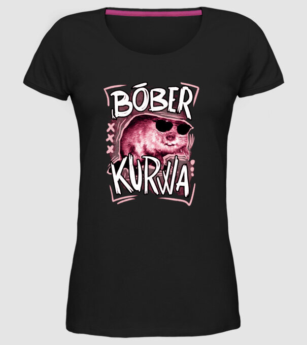 Bóber wtf model negru pe tricou