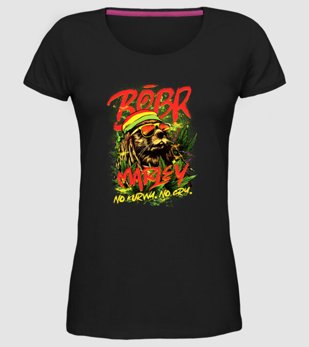 BÓBR MARLEY model negru pe tricou