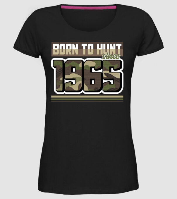 Born to hunt since 1965 model negru pe tricou