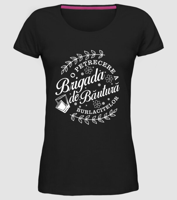 Brigada de băutură model negru pe tricou