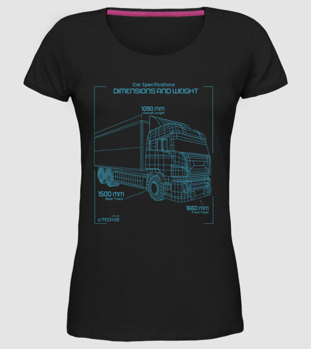 Camioane model negru pe tricou