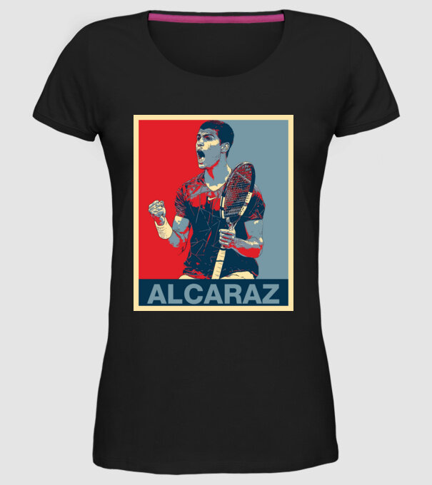 Carlos Alcaraz model negru pe tricou