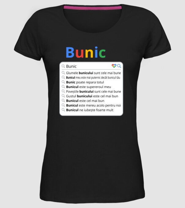 căutare Google Bunic model negru pe tricou